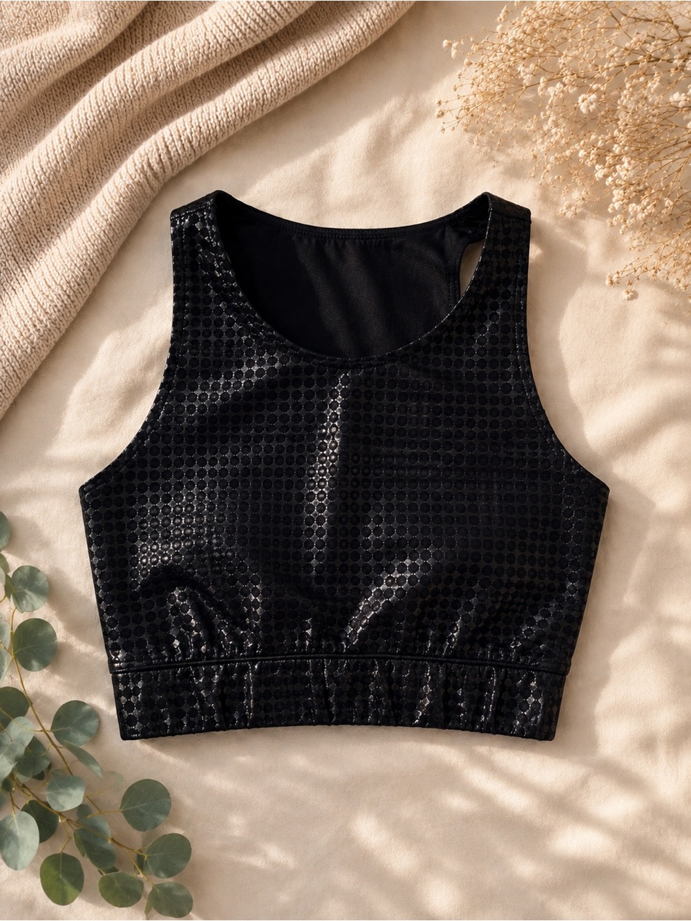 Peloton Black Shimmer Longline Sports Bra